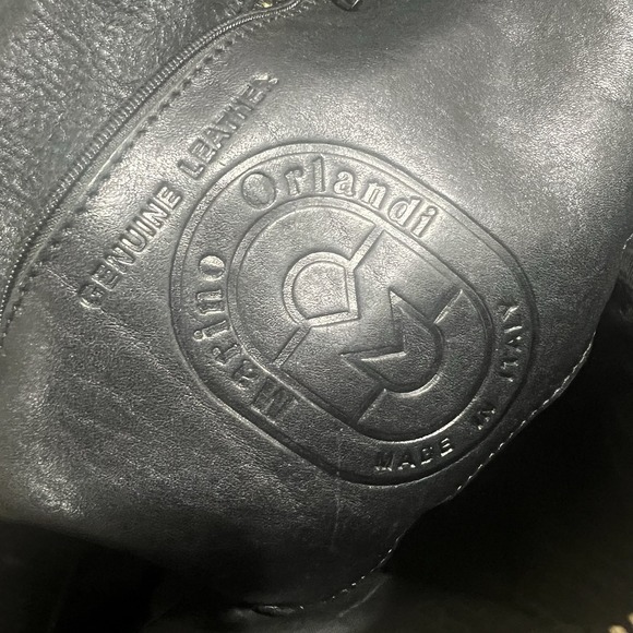 Marino Orlandi Italian Leather Large Backpack Sling Black - Picture 5 of 7